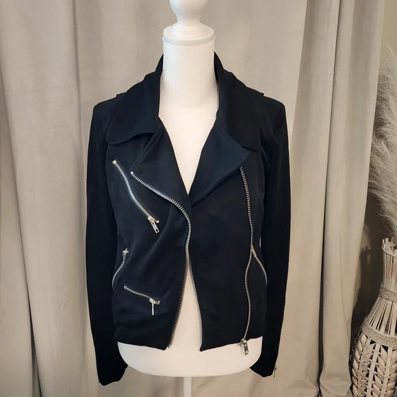 Vici Black Vegan Suede Moto Market Jacket - Picture 4 of 11